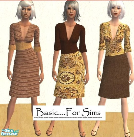Sims 2 — Classy Dress Set for Your Elders by Basic....For Sims — Your Elders will look fabulous, classy and fashionable