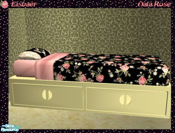 Sims 2 — Mira Oala Rose -Singlebed by Eisbaerbonzo — Bed only, bedding comes seperately