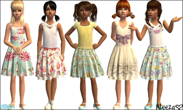 Sims 2 — Bambina by Aleeza — A set of five outfits and one new mesh included. No EP required. Enjoy!