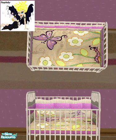 Sims 2 — Fancy Garden Crib by foxybaby3 — To match Fancy Garden Nursery Set.