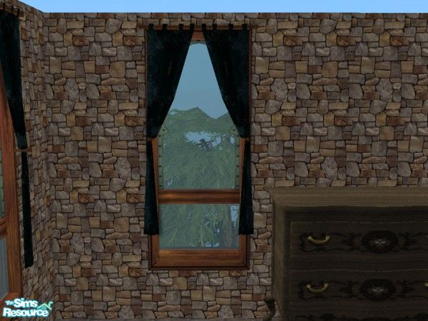 Sims 2 — Castle Class Curtains by dangerusgem — Deep Blue Curtains that match the bed. Part of my Castle Class Bedroom