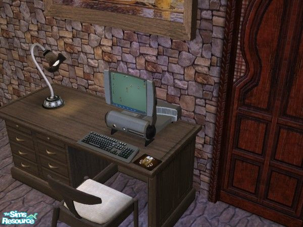 Sims 2 — Castle Class Desk by dangerusgem — Castle Class Desk. Part of my Castle Class Bedroom Set. (TSRAA member)