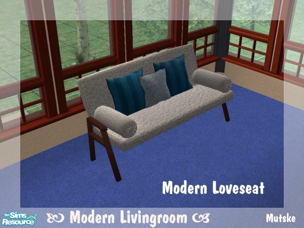 Sims 2 — Love Seat by Mutske — Recolour for the "Modern Livingroom Set" from simaddict99. In nice white and