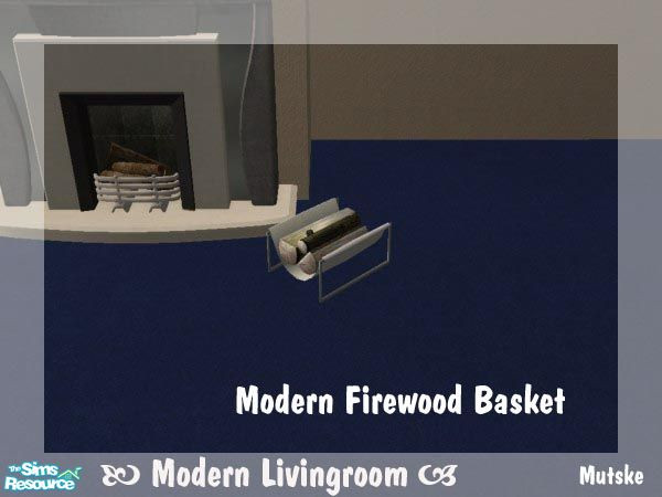 Sims 2 — Firewood Basket by Mutske — Recolour for the "Modern Livingroom Set" from simaddict99. In nice white