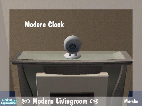 Sims 2 — Clock by Mutske — Recolour for the "Modern Livingroom Set" from simaddict99. In nice white and blue.