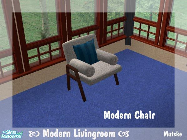 Sims 2 — Chair by Mutske — Recolour for the "Modern Livingroom Set" from simaddict99. In nice white and blue.
