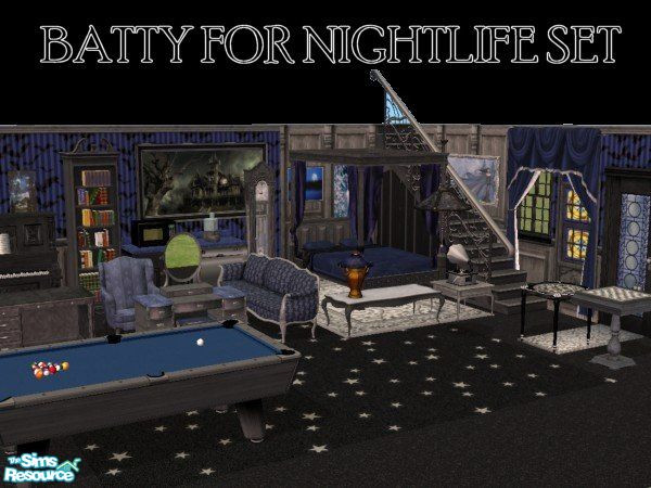 Sims 2 — Batty for Nightlife by c_literati — This set was inspired by the vampires in Nightlife (and also the Batz!
