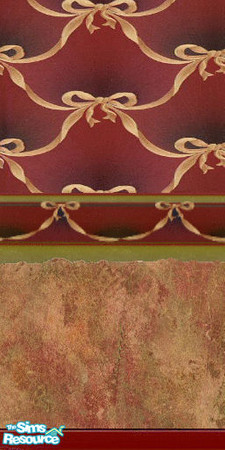 Sims 2 — red by Astarta — Espensive satin wallset for the wealthy sim.