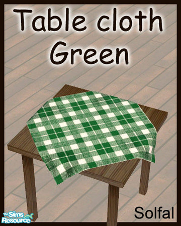 Sims 2 — Table cloth green by solfal — Match my tablecloth items. You find it under decor/misc. It can be used with the
