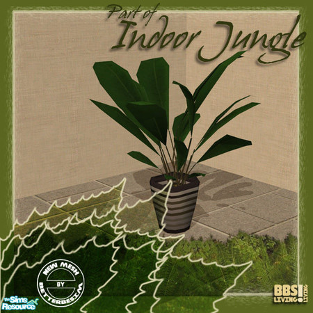 Sims 2 — Indoor Jungle set, Apidistra plant by BetterbeSim — Apidistra plant. What's in a name? New mesh by BetterbeSim.