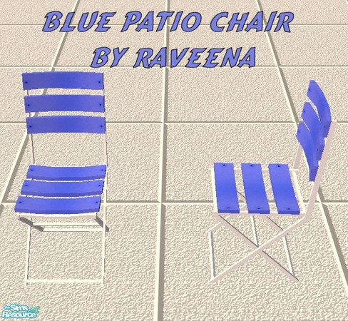 Sims 2 — Blue Patio Chair by Raveena — Part of the patio table set.