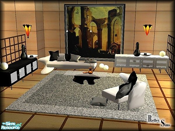 Sims 2 — FlowingLine BlackWhiteRecol by Reflexionistin — Here is a Black-White Recol of my FlowingLine Set. You need the