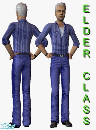 Sims 2 — Elder Class Male Jeans 1 by Dgandy — Grandpa is looking GOOD! This outfit was modified with SimPe and requires