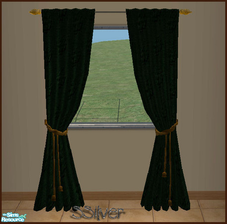 Sims 2 — Elegant Dining Curtains (Tie Back) by SSilver — Thank you to Yggdrasil at SpiffySims for allowing her meshes to