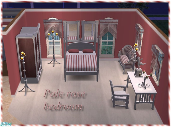 Sims 2 — Pale rose Bedroom by Malitia — I love the colors of the "Pale rose livingroom", so I created this