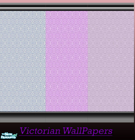 Sims 2 — Victorian Pastels by TearsRain — Crown Molding with a Victorian wallpaper pattern. The set includes a pastel