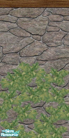 Sims 2 — Fay's Fieldstone Timbered with Creeping by c_literati — Maxis Match: Fay's Fieldstone with Top Timbering,