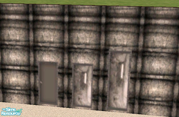 Sims 2 — Rounded Cement Wall Set by slinki — Rounded cement walls set of 4 Made for your medievel type designs. Created