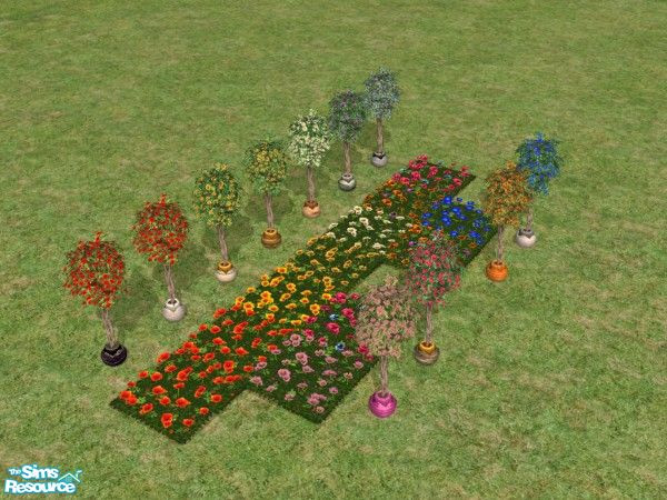 Sims 2 — Bring the Outdoors In Blooming Trees by c_literati — Eleven trees recolored to match the outdoor garden flowers.