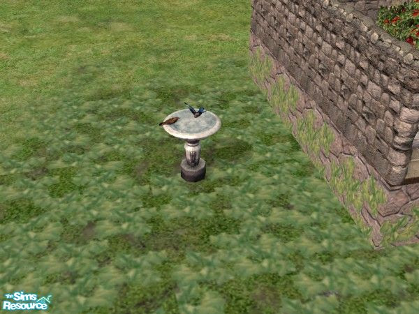 Sims 2 — Garden Wedding Fountain Birdbath by c_literati — Thanks to Bitzybus for permitting recolors of her beautiful