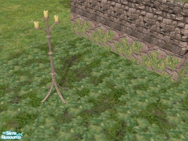 Sims 2 — Garden Wedding Stone Candelabra by c_literati — A durable large stone candelabra perfect for outdoor use.
