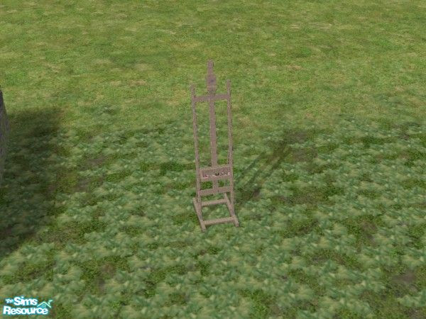 Sims 2 — Garden Wedding Easel by c_literati — A stone easel for creative Sims who get inspired outdoors.