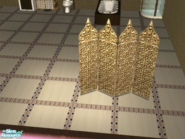 Sims 2 — Mediterranean room divider by ead425 — 10 items: tub, shower, toilet, bookcase, lounge chair, hot tub, sink,