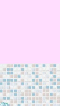 Sims 2 — Pastel pink kitchen. - Half tiled wall by qvisn — This is a 12 part set and looks lovely in the game. by qvisn.