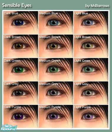 Sims 2 — MsBarrows\' Sensible Eyes - NPC&Genetic by Geillis — MsBarrows\' Sensible Eyes set, geneticised and altered