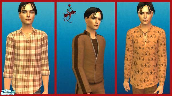 Sims 2 — Brown Collection by cariadbach — A set of three brown outfits for your adult male Sim