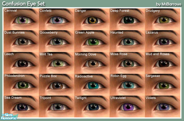 Sims 2 — MsBarrows\' Confusion Eyes - NPC&Genetic by Geillis — MsBarrows\' Confusion Eyes set. This set has been