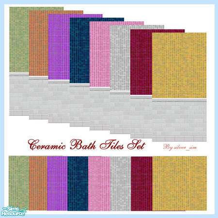 Sims 2 — Ceramic Bath Tiles Set by oldmember_silver_sim — By silver_sim ~TSRAA~ Feel free to use my walls and floors in