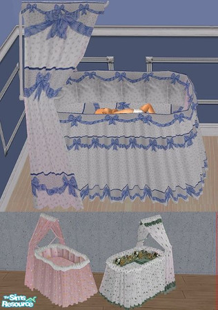 Sims 2 — Baby Bassinet - MESH by Bitzybus — Baby Bassinet Uses all bedding recolors in the game. polygons: 2034 vertices: