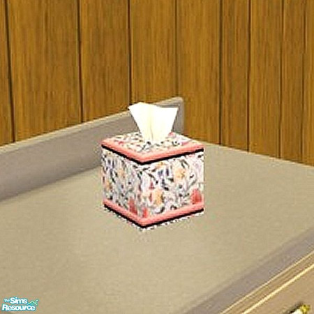 Sims 2 — Tiny Flowers tissue box by Raveena — You need Windkeeper's tissue box mesh for this object to work in the game.