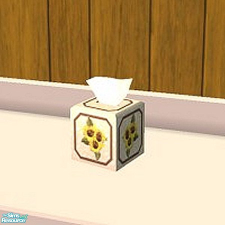 Sims 2 — Sunflower tissue box by Raveena — You need Windkeeper's tissue box mesh for this object to work in the game.