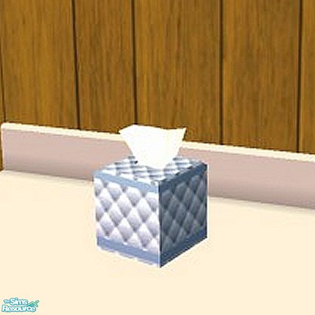 Sims 2 — Blue Quilt tissue box by Raveena — You need Windkeeper's tissue box mesh for this object to work in the game.
