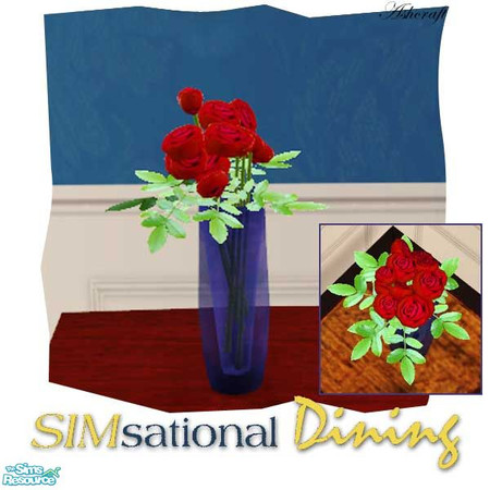 Sims 2 — SIMsational Roses by Cashcraft — What better way to brighten a room, than to add flowers. A tall vase of roses