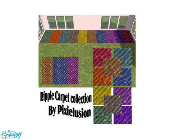 Sims 2 — Ripple carpet by pixielusion — Ripple carpet gives your sims floors that "just flooded" look. In an