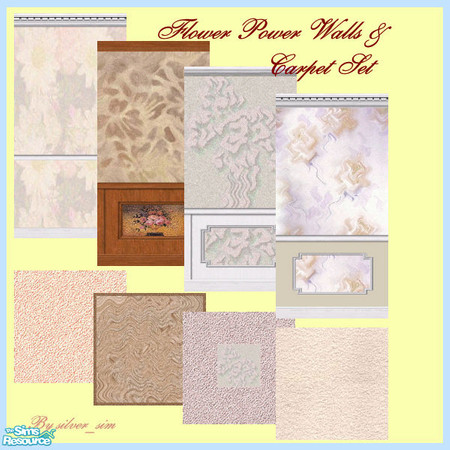 Sims 2 — Flower Power Walls& Floors Set by oldmember_silver_sim — By silver_sim ~TSRAA~ Feel free to use my walls and