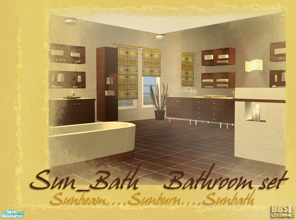 Sims 2 — Sun_Bath Bathroomset by BetterbeSim — Bathing to the Full. Sunbeam, Sunbath, a warm and sunny bathroom. Recolor