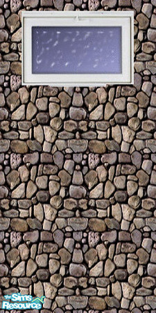 Sims 2 — Dark Stone wall with Hopper Window by TSR Archive — Because basements should have windows. (Window is not a