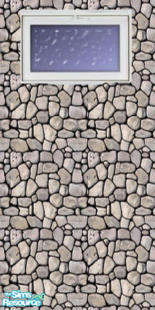 Sims 2 — Light Stone Wall with Hopper window by TSR Archive — Because basements should have windows... (Sorry, these only