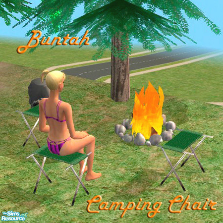 Sims 2 — Gray Camper's Chair Frame by buntah — This is the gray bottom-only frame to be used with the green army canvas,