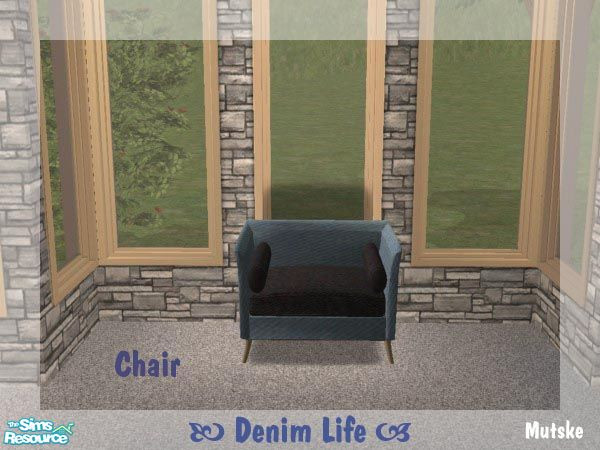 Sims 2 — Denim Life Chair BZZ by Mutske — New recolour from Nanshi Nibble "True Romance Living Room" set. You