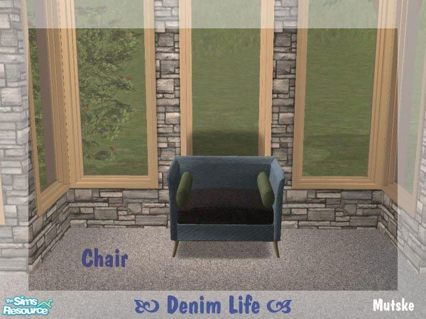 Sims 2 — Denim Life Chair BZG by Mutske — New recolour from Nanshi Nibble "True Romance Living Room" set. You