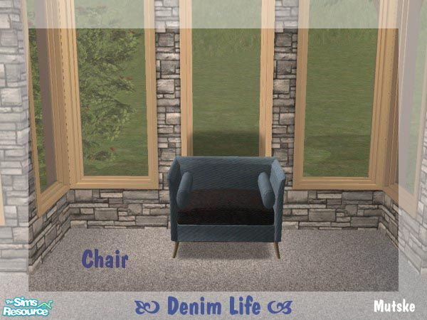 Sims 2 — Denim Life Chair BZB by Mutske — New recolour from Nanshi Nibble "True Romance Living Room" set. You