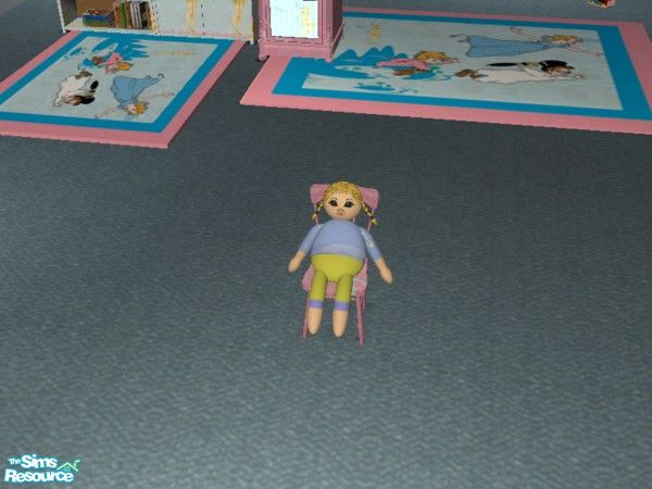 Sims 2 — Tinkerbell doll in chair by ead425 — Thanks to Disney:14 items, 2 walls:baby bath, bookcase,changing table,