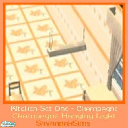 Sims 2 — Champagne Hanging Light - Kitchen Set On by oldmember_SavannahSims — This set has been designed to help your