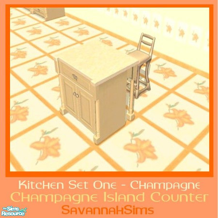 Sims 2 — Champagne Island Counter - Kitchen Set O by oldmember_SavannahSims — This set has been designed to help your