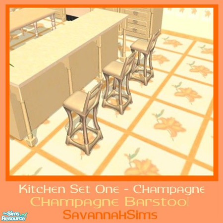 Sims 2 — Champagne Barstool - Kitchen Set One - C by oldmember_SavannahSims — This set has been designed to help your